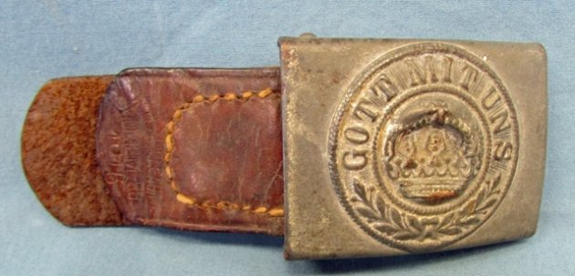  German WWI, Prussian Army Enlisted Buckle & Leather Tab, 1916 — image 2