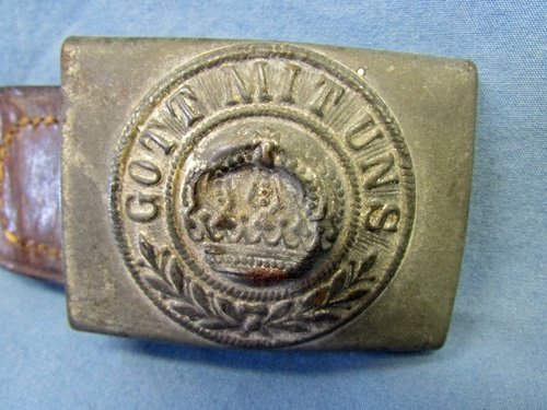  German WWI, Prussian Army Enlisted Buckle & Leather Tab, 1916 — image 3