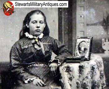  Tintype of Girl with Picture of her Family — image 3