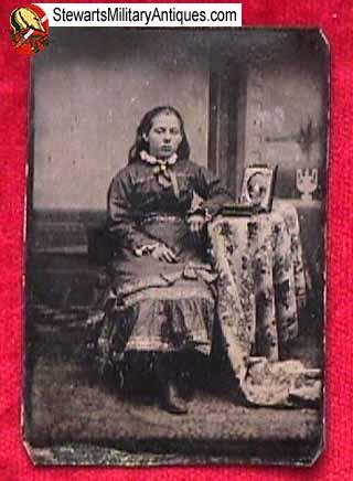  Tintype of Girl with Picture of her Family — image 4