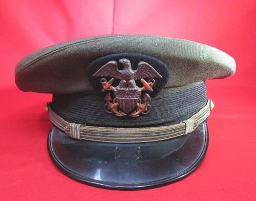  US WWII-Korean War Era US Navy Officer Visor Hat, Bancroft, Chief Machinist — image 2
