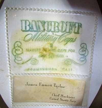  US WWII-Korean War Era US Navy Officer Visor Hat, Bancroft, Chief Machinist — image 6