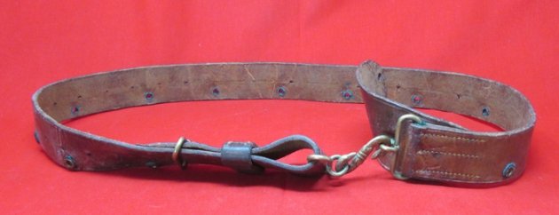  Canadian WWI Leather Waist Belt, Ottawa 1913, Snake Buckle — image 2