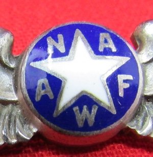  US WWII Enameled Sterling Wings, National Association Air Force Women, Amico Mfg — image 3