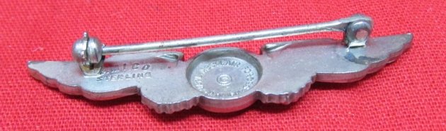  US WWII Enameled Sterling Wings, National Association Air Force Women, Amico Mfg — image 4