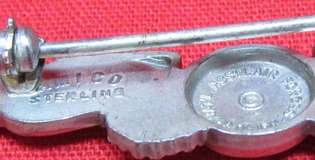  US WWII Enameled Sterling Wings, National Association Air Force Women, Amico Mfg — image 5