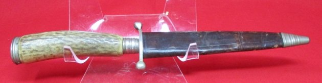  German Stag Handled Knife & Leather Sheath, Dale Products, Solingen — image 2