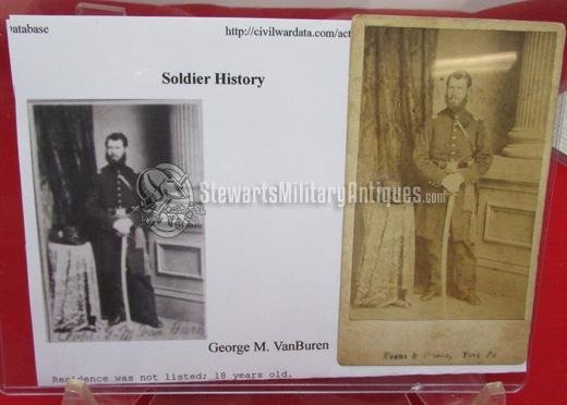  US Civil War CDV, George M Van Buren, Gettysburg Soldier, POW, York PA Photographer — image 2