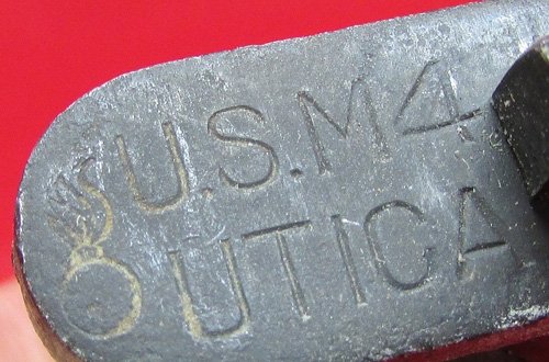  US Korean War, USM4 Carbine Bayonet, Wood Grips, Utica Mfg, Very Clean — image 5