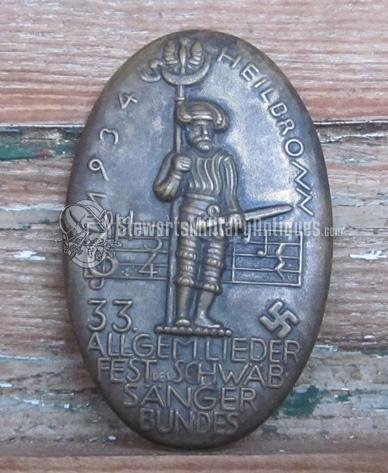  German WWII Heilbronn Singing Festival Tinnie, 1934 — image 2