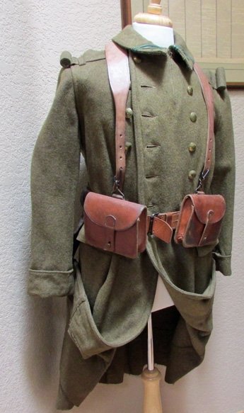  French WWI Foreign Legion Uniform Set, Overcoat, Hollywood Tunic & Original Belt Equipments — image 3