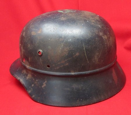  German WWII M1935 Luftschutz Combat Helmet Shell, Q64 — image 4
