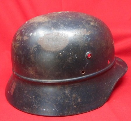  German WWII M1935 Luftschutz Combat Helmet Shell, Q64 — image 5