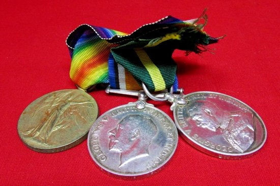  British WWI Medal Trio, BWM, VM, Territorial Medal, Milne, Seaforth Highlanders — image 2