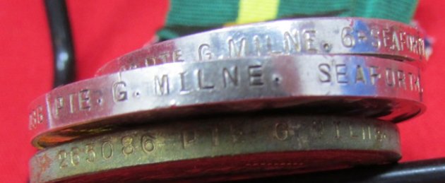  British WWI Medal Trio, BWM, VM, Territorial Medal, Milne, Seaforth Highlanders — image 4