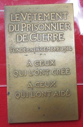  French WWI Patriotic Bronze Plaque, Two Sided, Prisoner of War — image 4