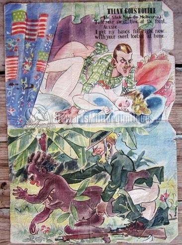  Japanese WWII Allied Propaganda Leaflet, 'That Goes Double' — image 2