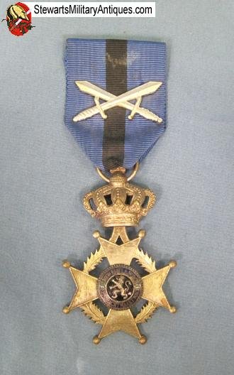  Belgian Order of Leopold I, Knight Class w' Crossed Swords — image 2