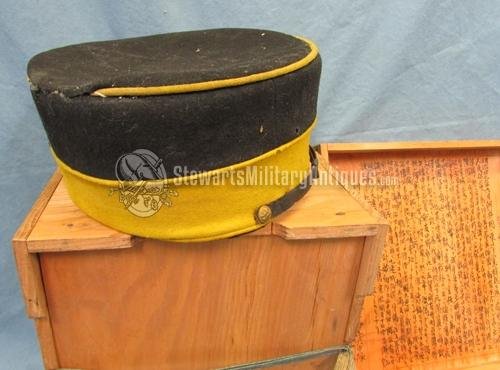  Japanese Meiji Era, Russo-Japanese War Infantry Hat & Storage Box — image 7