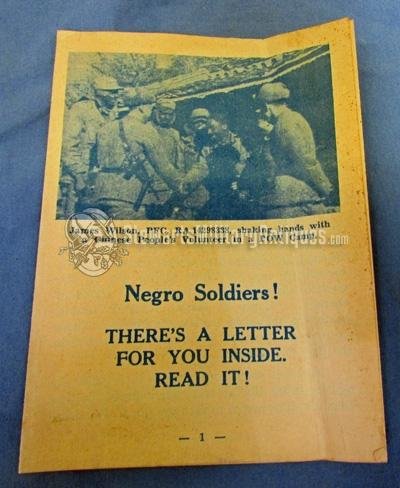  Chinese-Korean War Propaganda Leaflet Lot, Negro Soldiers — image 5
