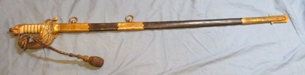  British Victorian Era, 1827 Pattern Royal Navy Officers Sword & Knot — image 3