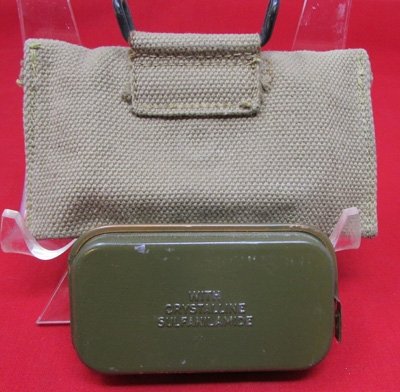  US WWII Canvas Bandage Pouch & Carlisle Bandage, 1944 date, British Made Pouch — image 4