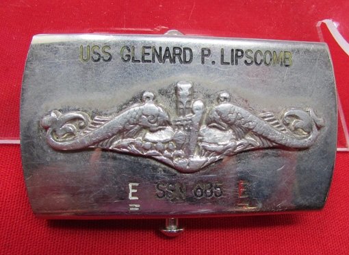  US Cold War Era, Submarine SSN 685 Souvenir Buckle, USS Glenard P. Lipscomb — image 3