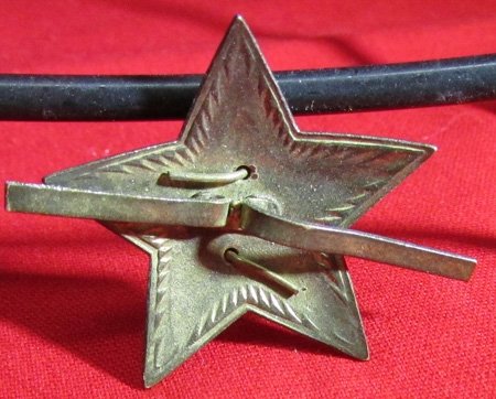  Soviet WWII Two Piece Visor Hat Insignia, Enameled Brass — image 3