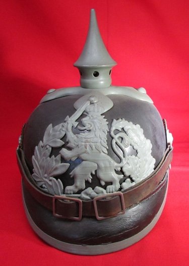  German WWI Hessian, M1915 Enlisted Infantry Pickelhaube, — image 2