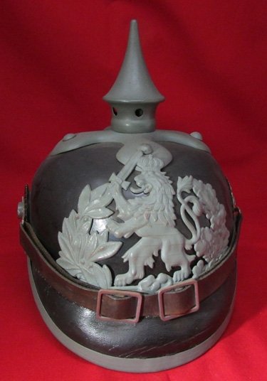  German WWI Hessian, M1915 Enlisted Infantry Pickelhaube, — image 3