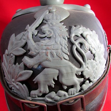  German WWI Hessian, M1915 Enlisted Infantry Pickelhaube, — image 4