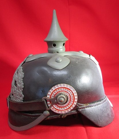  German WWI Hessian, M1915 Enlisted Infantry Pickelhaube, — image 5