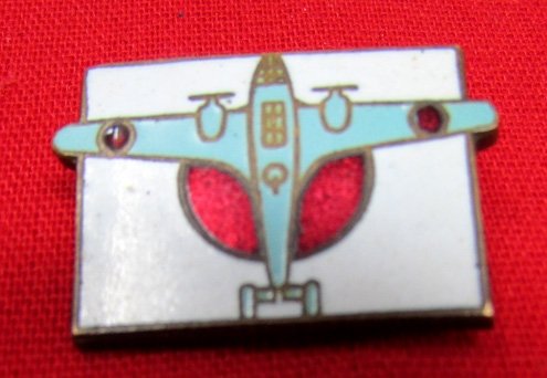  Japanese WWII Asahi Newspaper, 1937 Military Aircraft Donation Ceremony Badge — image 2