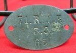 German WWI Regimental ID Tag 71st Reserve Rgt.