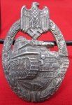 German WWII Hollow Back Silver Panzer Assault Badge, Deumer MFg