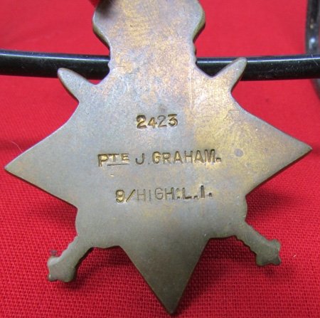  British WWI Medal Trio, Pte. J. Graham, HLI, 2423 — image 4