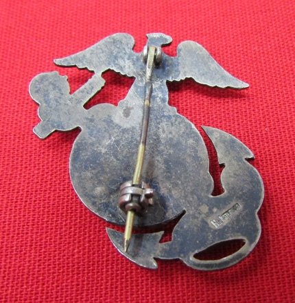  US WWII, USMC Eagle Globe and Anchor, Sterling, Pinback — image 4