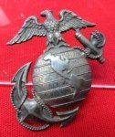 US WWII, USMC Eagle Globe and Anchor, Sterling, Pinback