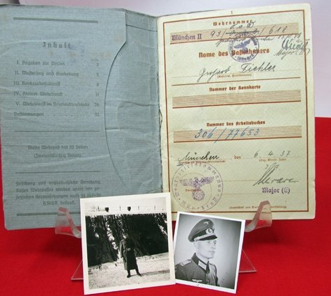  German WWII Army Wehrpass, 1937, Munich Resident, WWI Veteran — image 3