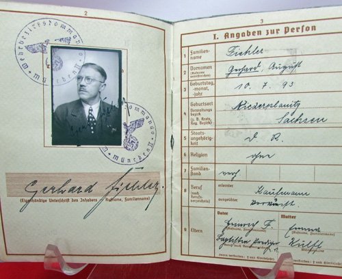  German WWII Army Wehrpass, 1937, Munich Resident, WWI Veteran — image 5