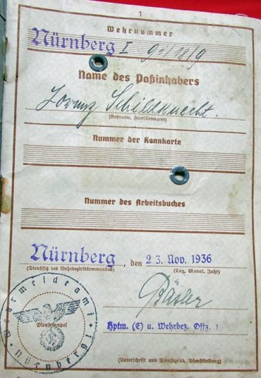  German WWII Army Wehrpass, 1938 — image 4