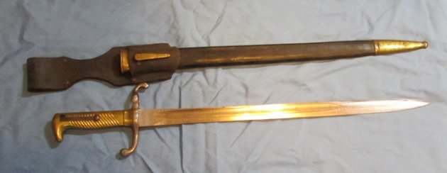  German M1871 Service Bayonet, Regimental Markings with Frog — image 3