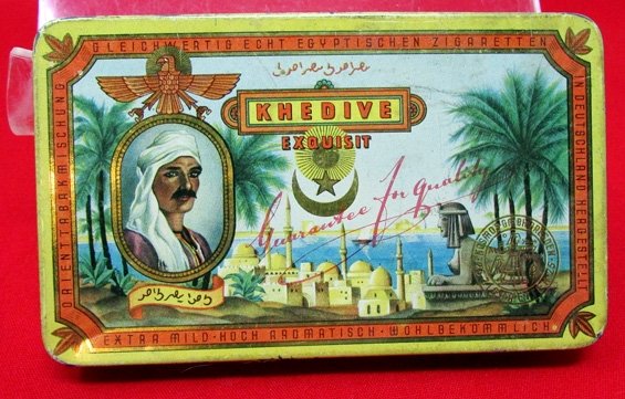  German, Early 20th Century Cigarette Tin, Khedive Egyptian Cigarettes — image 2