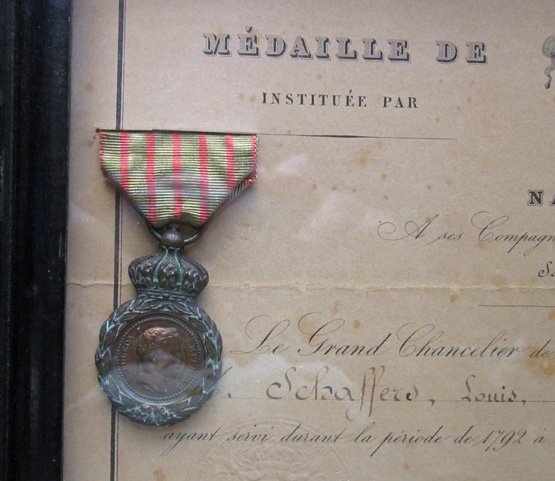 French 2nd Empire Napoleon St. Helena Medal & Original Document, Framed — image 3