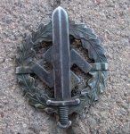 German WWII Bronze SA Sports Badge, Steel, Berg & Nolte