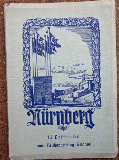 German WWII Postcard Souvenir Booklet, Nurnberg Reichsparteitag, 12 Postcards — image 2