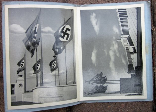 German WWII Postcard Souvenir Booklet, Nurnberg Reichsparteitag, 12 Postcards — image 3