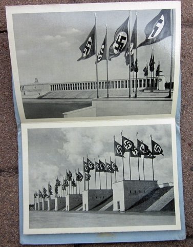 German WWII Postcard Souvenir Booklet, Nurnberg Reichsparteitag, 12 Postcards — image 4