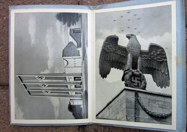 German WWII Postcard Souvenir Booklet, Nurnberg Reichsparteitag, 12 Postcards — image 8