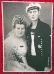 German WWII Postcard, Kriegsmarine Wedding 1943, Minesweeper Badge